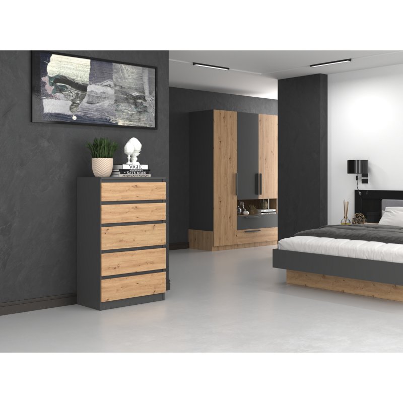 Topeshop M5 ANTRACYT/ARTISAN Commode