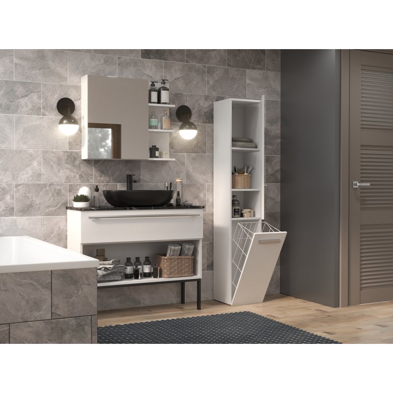 Topeshop NEL IV BIEL POŁ bathroom storage cabinet White