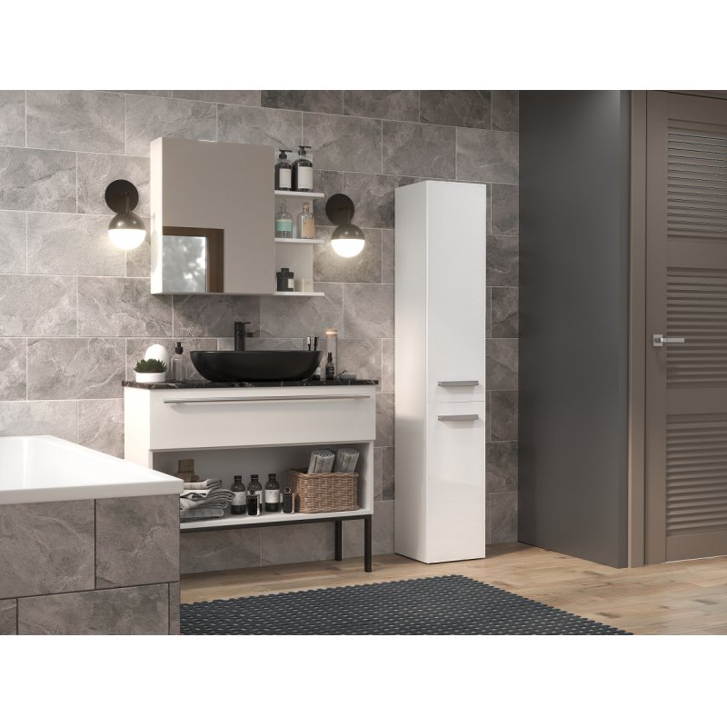Topeshop NEL II BIEL POŁ armoire de rangement de salle de bain Blanc