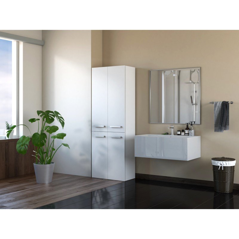 Topeshop NEL 1K DD BIEL armoire de rangement de salle de bain Blanc