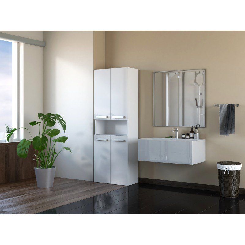Topeshop NEL 1K DK BPOŁ armoire de rangement de salle de bain Blanc