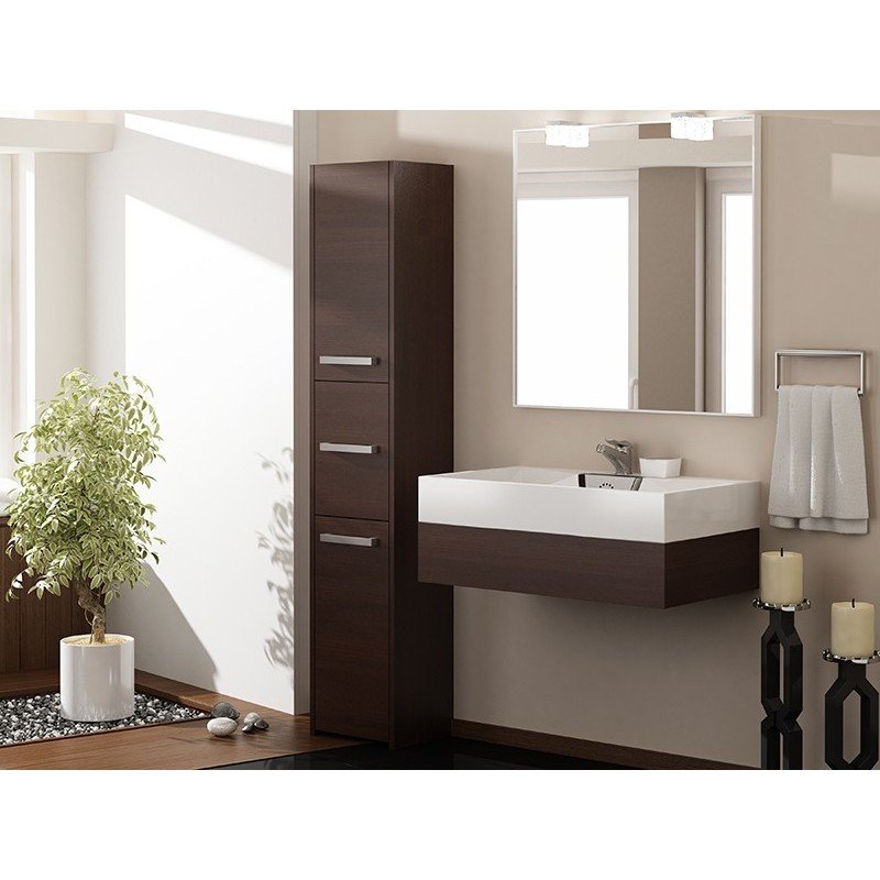 Topeshop S43 WENGE armoire de rangement de salle de bain Marron