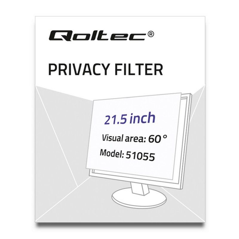 Qoltec 51055 filtre anti-reflets pour écran et filtre de confidentialité Filtre de confidentialité sans bords pour