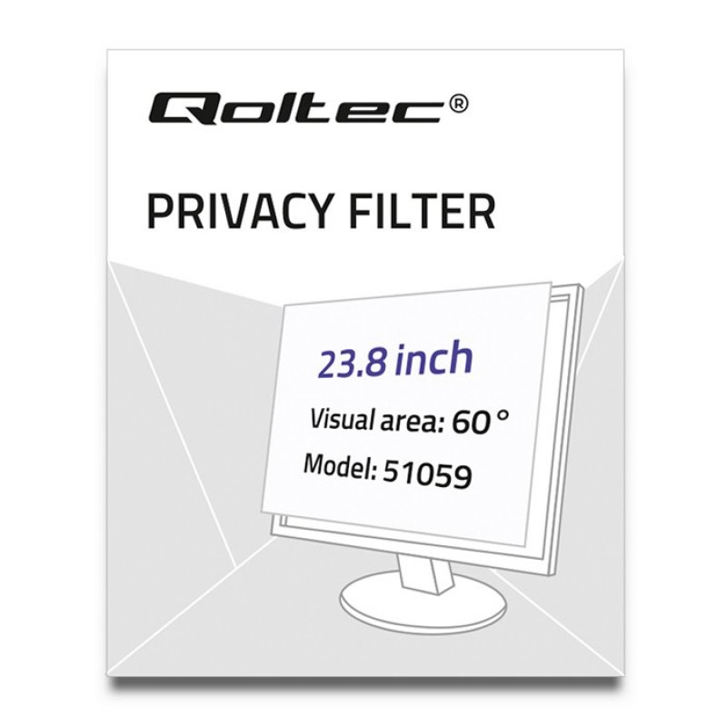 Qoltec 51059 filtre anti-reflets pour écran et filtre de confidentialité 60,5 cm (23.8")