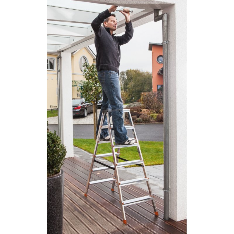 Krause Dopplo double-sided step ladder silver