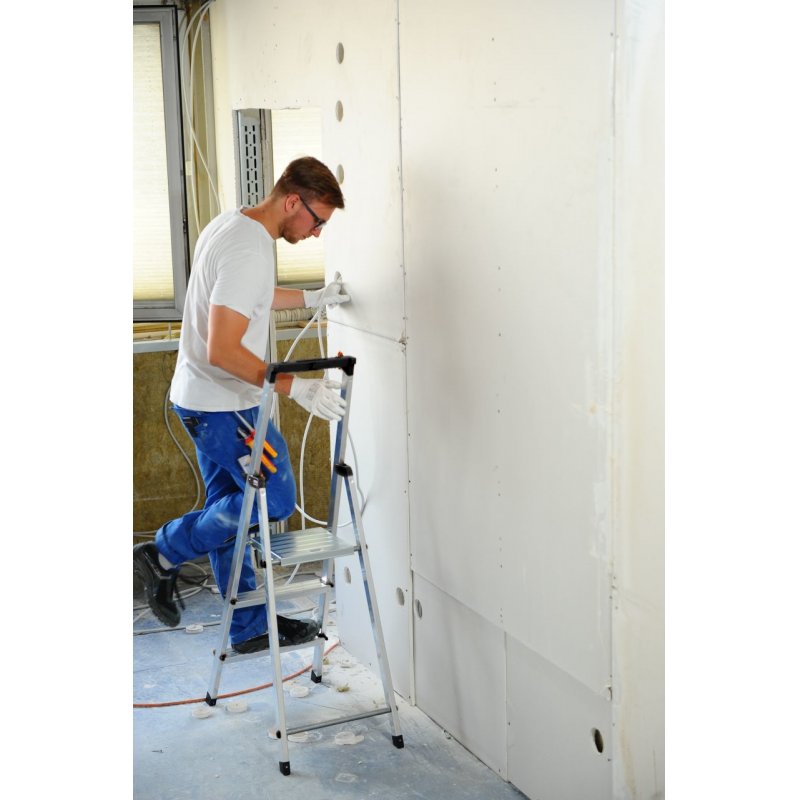 Krause 126214 ladder Step ladder Aluminium, Black