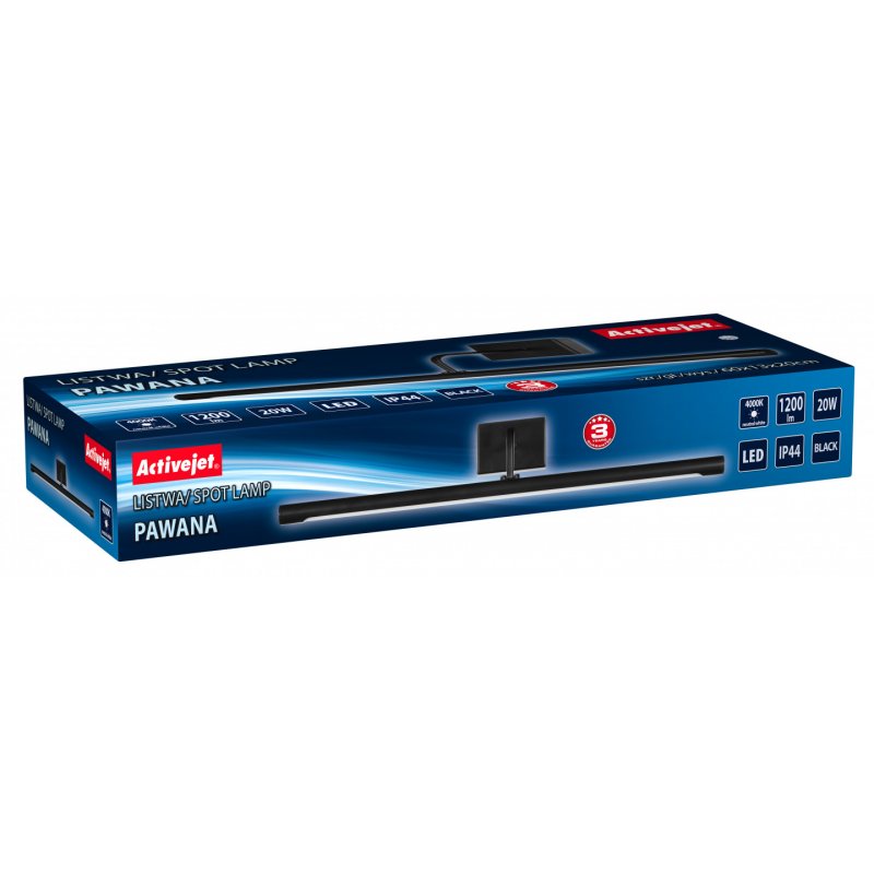 Activejet AJE-PAWANA éclairage mural Noir, Blanc Adapté à une utilisation à l'intérieur Ampoule(s) non