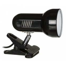 Activejet Lampe de bureau à pince, noir, métal, fil E27