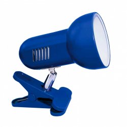 Activejet Lampe de bureau à pince, bleue, métal, fil E27