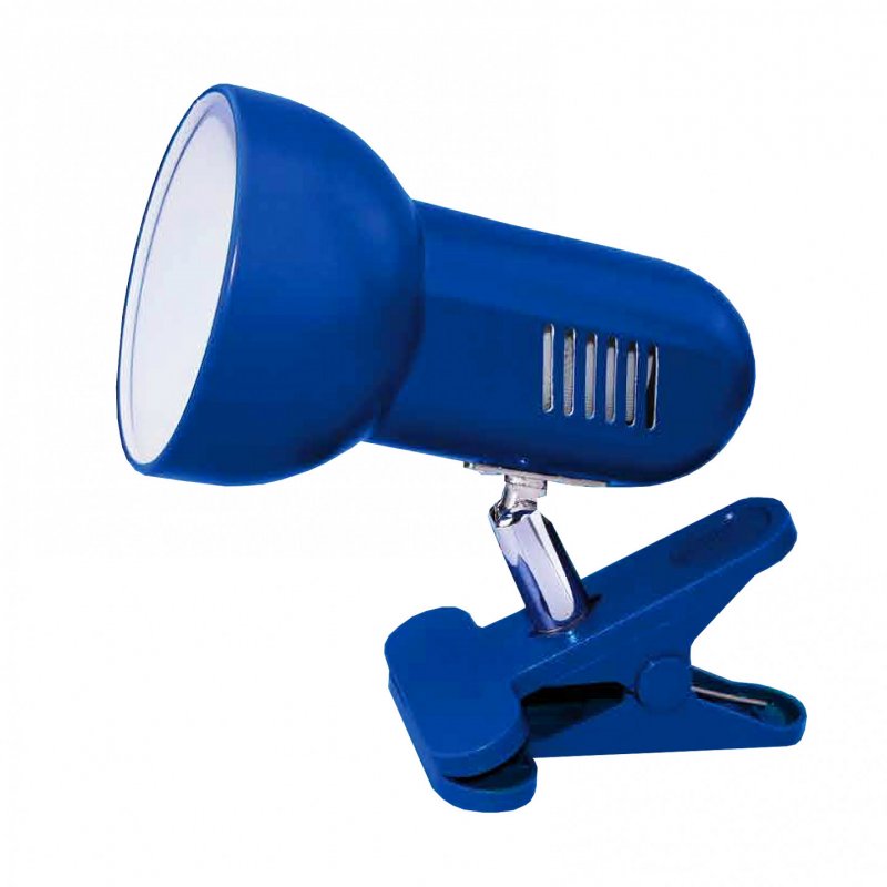 Activejet Clip-on desk lamp blue metal E27 thread