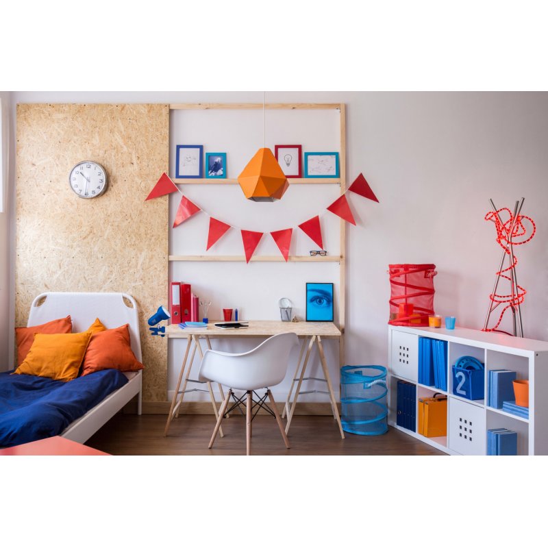 Activejet Lampe de bureau à pince, bleue, métal, fil E27