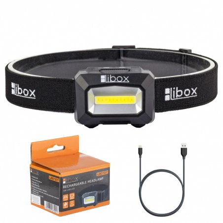 Libox LB0107 torche et lampe de poche Noir Lampe frontale LED
