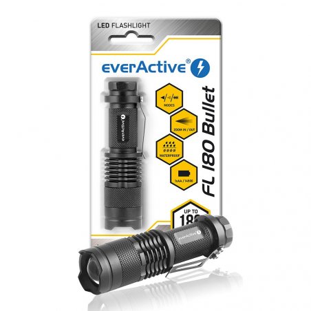 Everactive FL180 torche et lampe de poche Noir Lampe torche LED