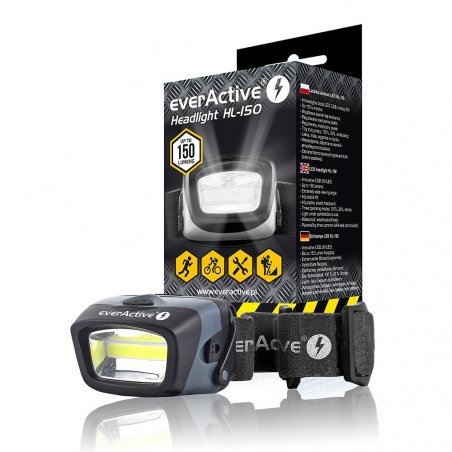 Everactive HL150 torche et lampe de poche Noir Lampe frontale COB LED
