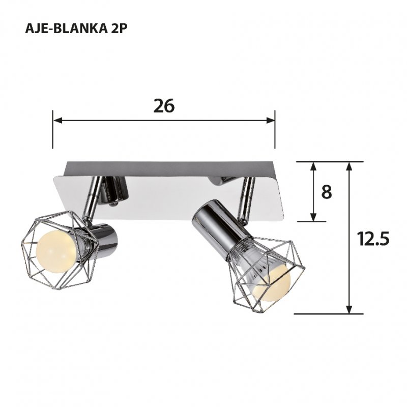 Activejet AJE-BLANKA 2P éclairage de plafond Argent E14