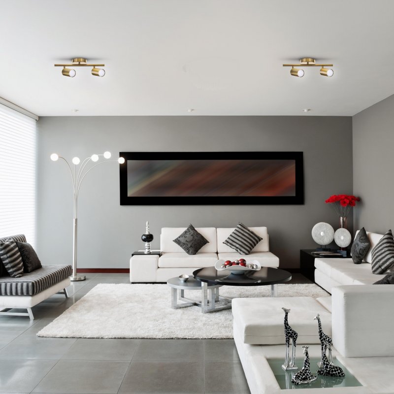 Activejet SPECTRA double or plafonnier mural bandeau spot GU10 pour salon