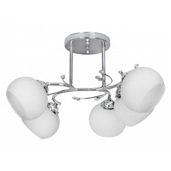 Classic chandelier pendant ceiling lamp Activejet IRMA nickel 5xE27 for living room