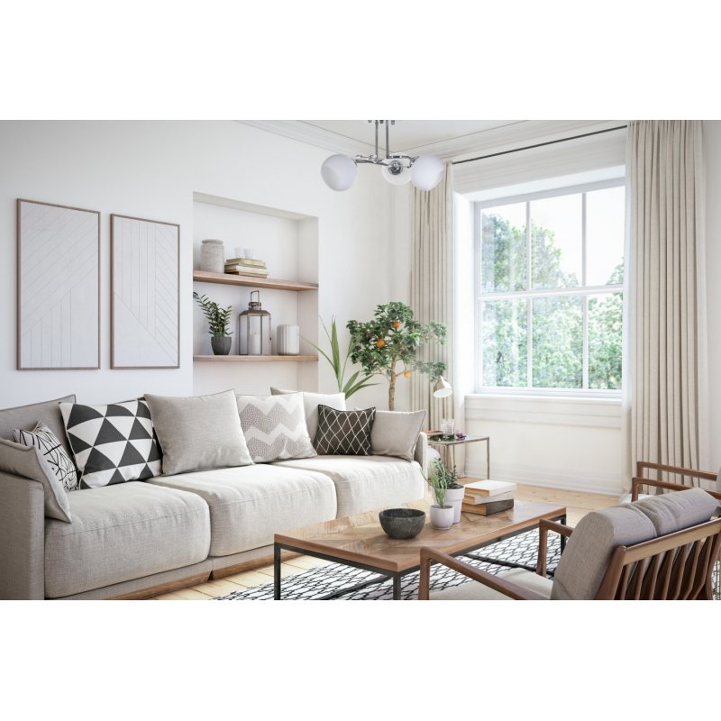 Activejet Lustre classique de plafond lampe suspendue IRMA nickel triple 3xE27 pour le salon