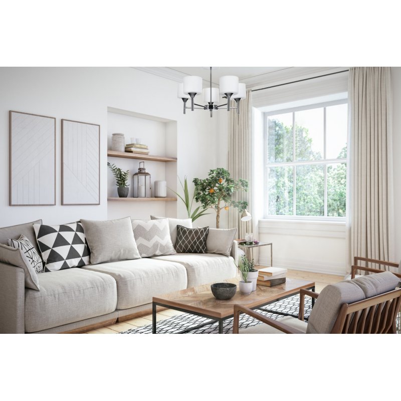 Activejet Plafonnier classique à suspension MIRA chrome triple 3xE27 pour salon