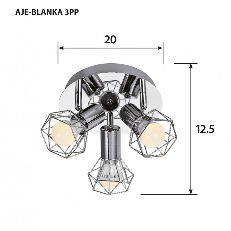 Activejet AJE-BLANKA 3PP éclairage de plafond Argent E14