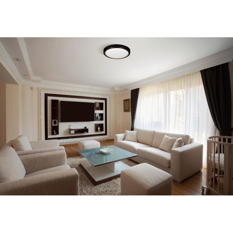 Modern LED ceiling plafond Activejet VERDI Black/Gold 23W