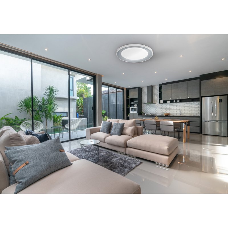 Activejet Plafon LED AJE-KRIS Grey pilot éclairage de plafond Gris Ampoule(s) non remplaçable(s) G