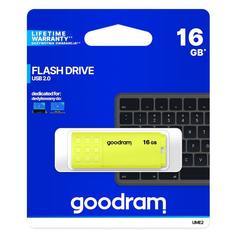 Goodram UME2 lecteur USB flash 16 Go USB Type-A 2.0 Jaune