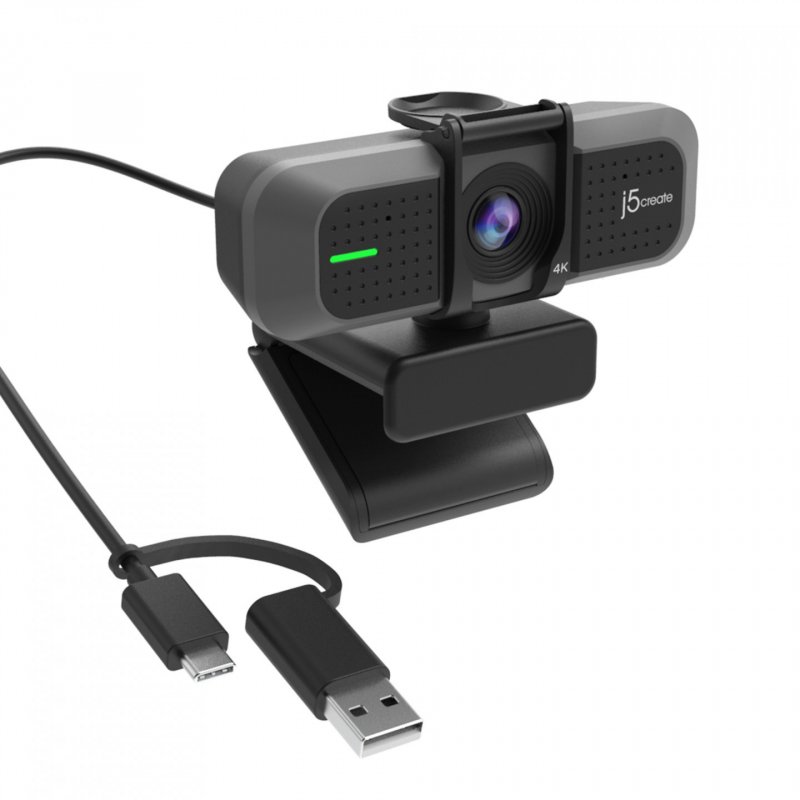 J5create USB 4K Ultra HD Webcam USB-C/USB 2.0 colour black JVU430-N