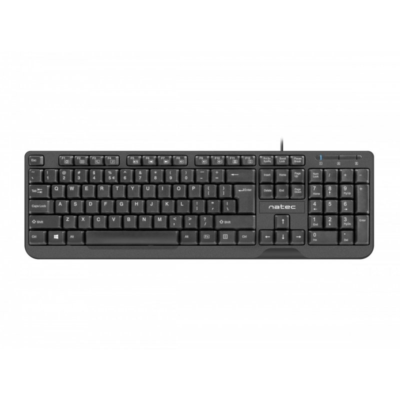 NATEC KEYBOARD TROUT SLIM USB US LAYOUT BLACK