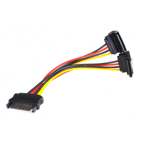 InLine compatible SATA Strom-Y-Kabel SATA gewinkelt - 0,15m