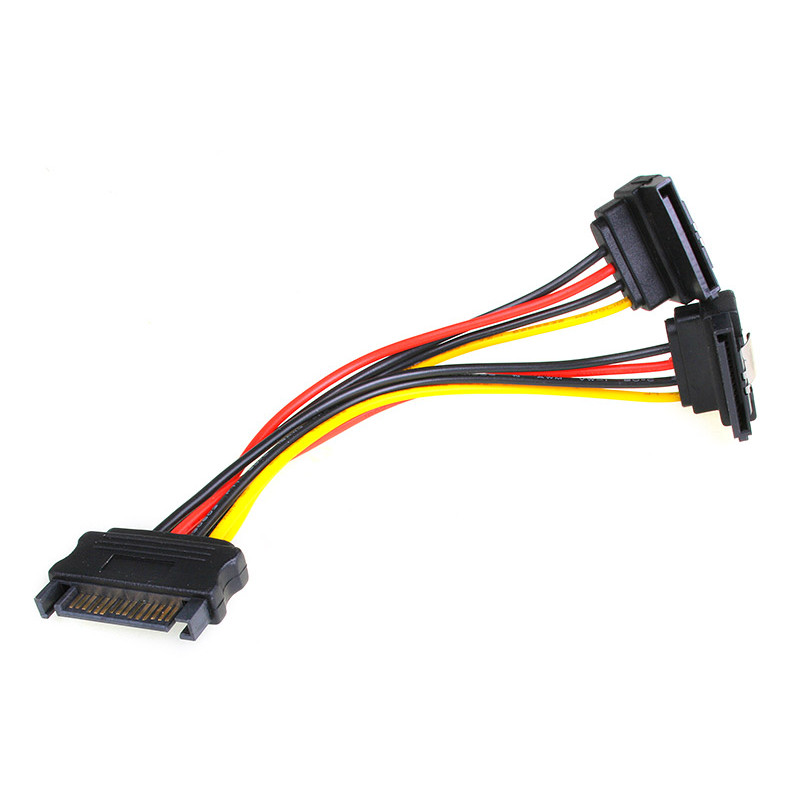 InLine compatible SATA Strom-Y-Kabel SATA gewinkelt - 0,15m