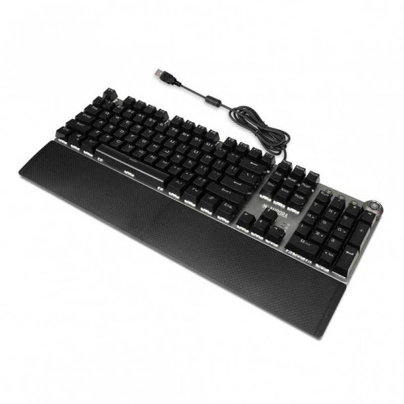 iBox AURORA K-4 clavier USB QWERTY Noir, Argent