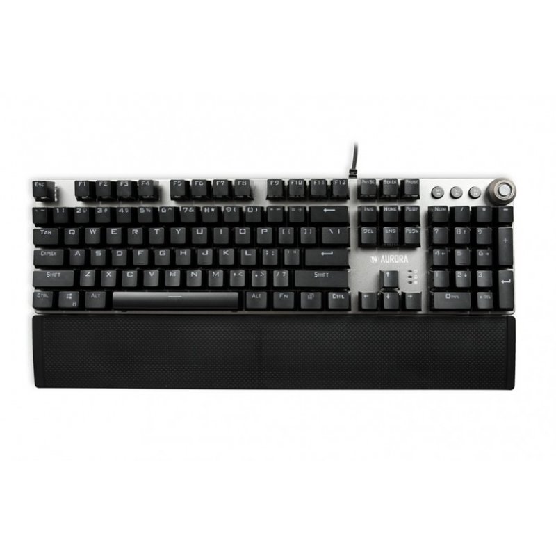 iBox AURORA K-4 clavier USB QWERTY Noir, Argent
