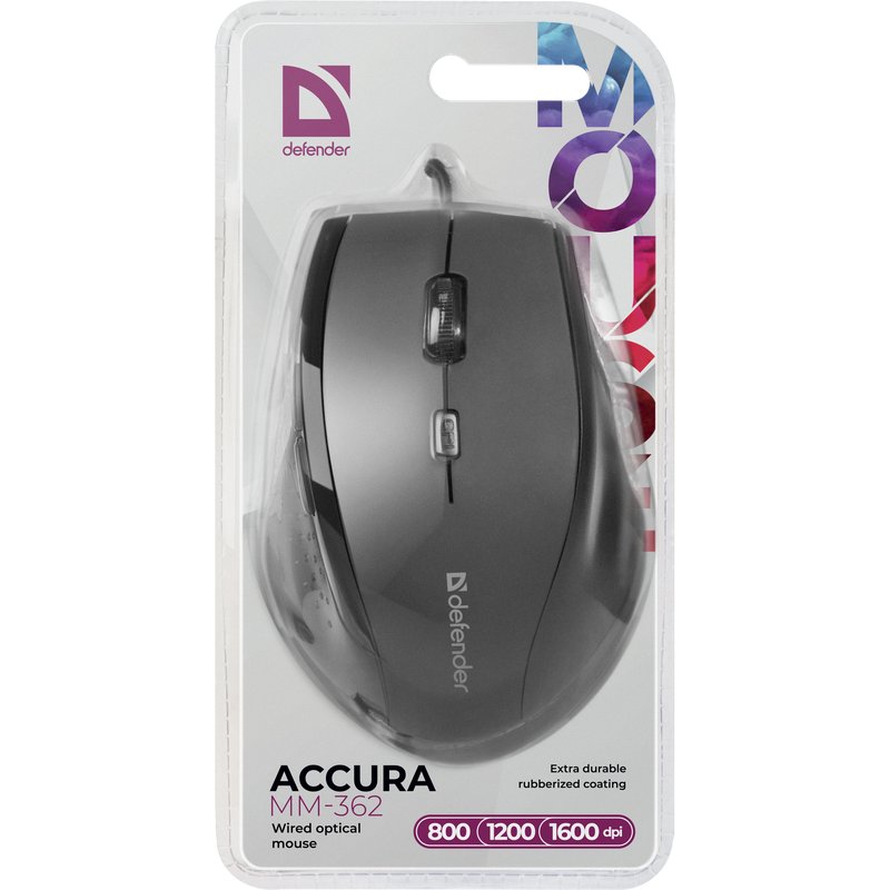 Defender ACCURA MM-362 souris Droitier USB Type-A Optique 1600 DPI