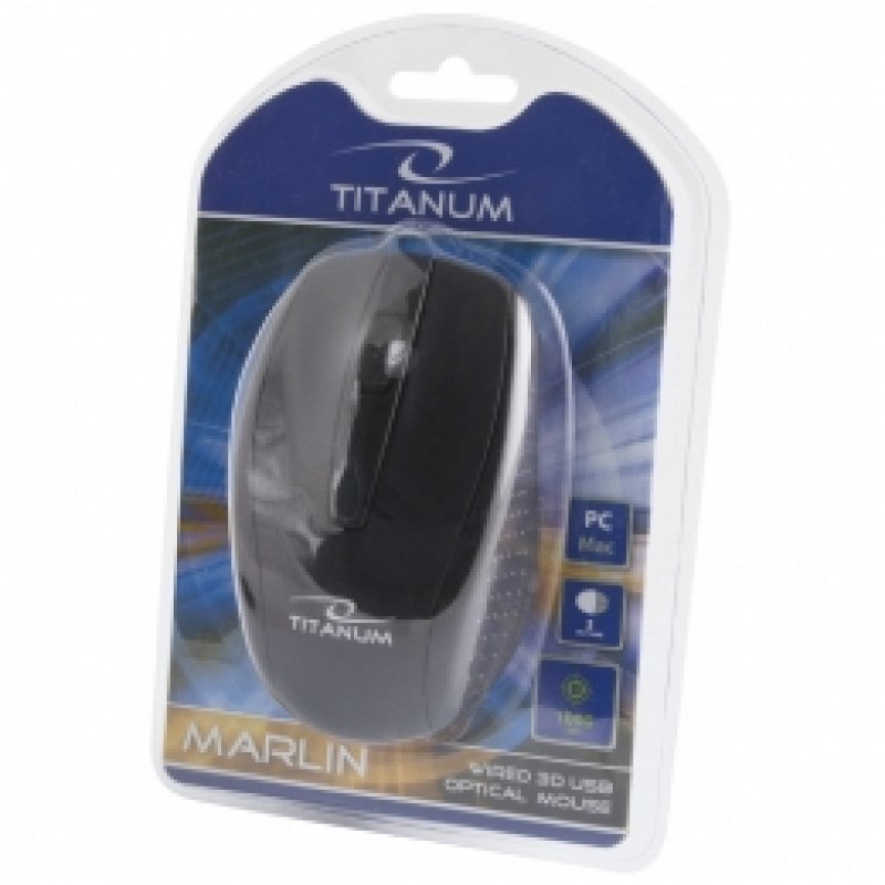 TITANUM TM110K souris Ambidextre USB Type-A Optique 1000 DPI