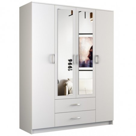 Topeshop ROMANA 160 BIEL placard et armoire de chambre à coucher 11 étagères 4 portes(s) Blanc