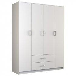 Topeshop ROMANA 160 BIEL KPLB placard et armoire de chambre à coucher 11 étagères 4 portes(s) Blanc