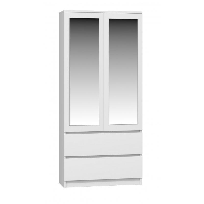 Topeshop SS-90 BIEL LUSTRO placard et armoire de chambre à coucher 5 étagères 2 portes(s) Blanc