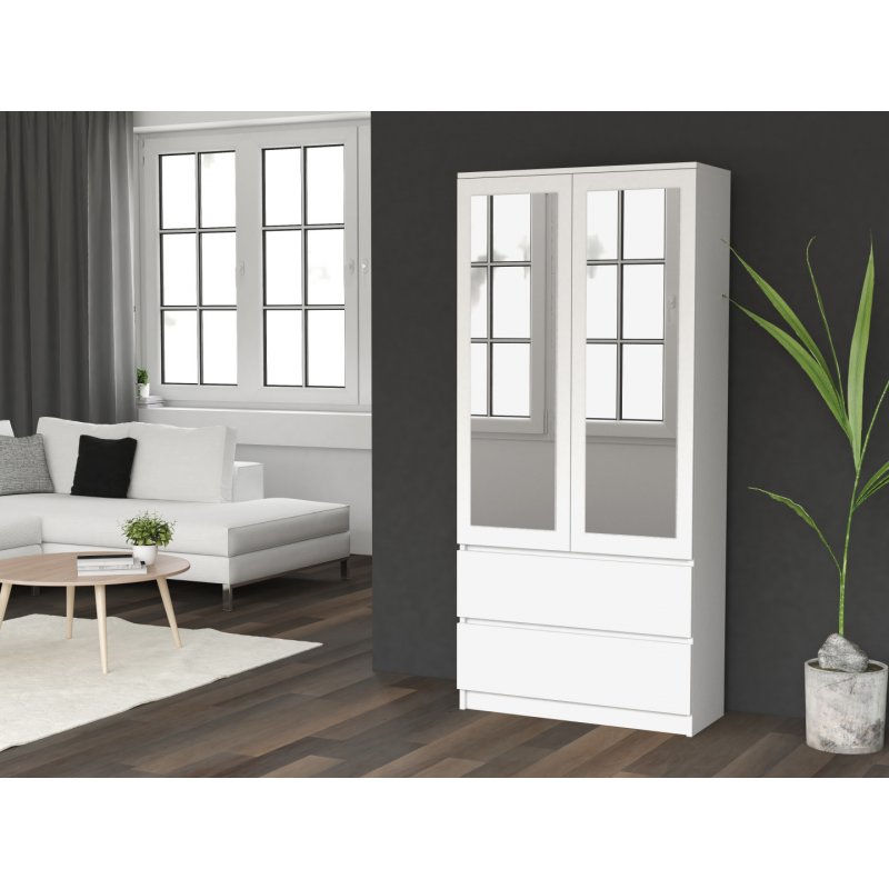 Topeshop SS-90 BIEL LUSTRO bedroom wardrobe/closet 5 shelves 2 door(s) White