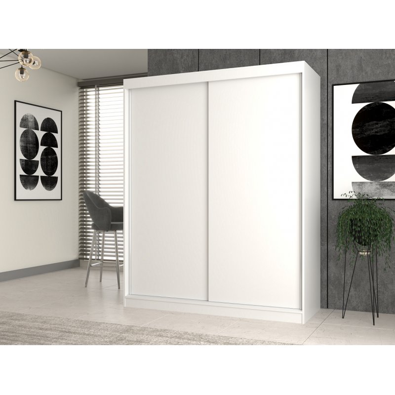 Topeshop IGA 160 BIEL B KPL placard et armoire de chambre à coucher 7 étagères 2 portes(s) Blanc