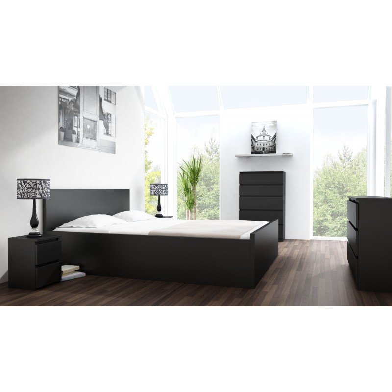 Topeshop M2 CZERŃ Table de nuit et table de chevet Table de nuit / chevet 2 tiroir(s) Noir