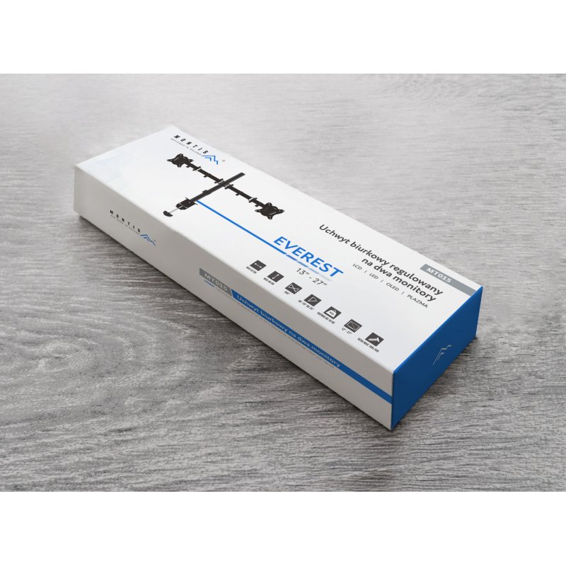 Montis Uchwyt monitorowy podwójny Everest 13-27" MT015 68.6 cm (27") Black Desk