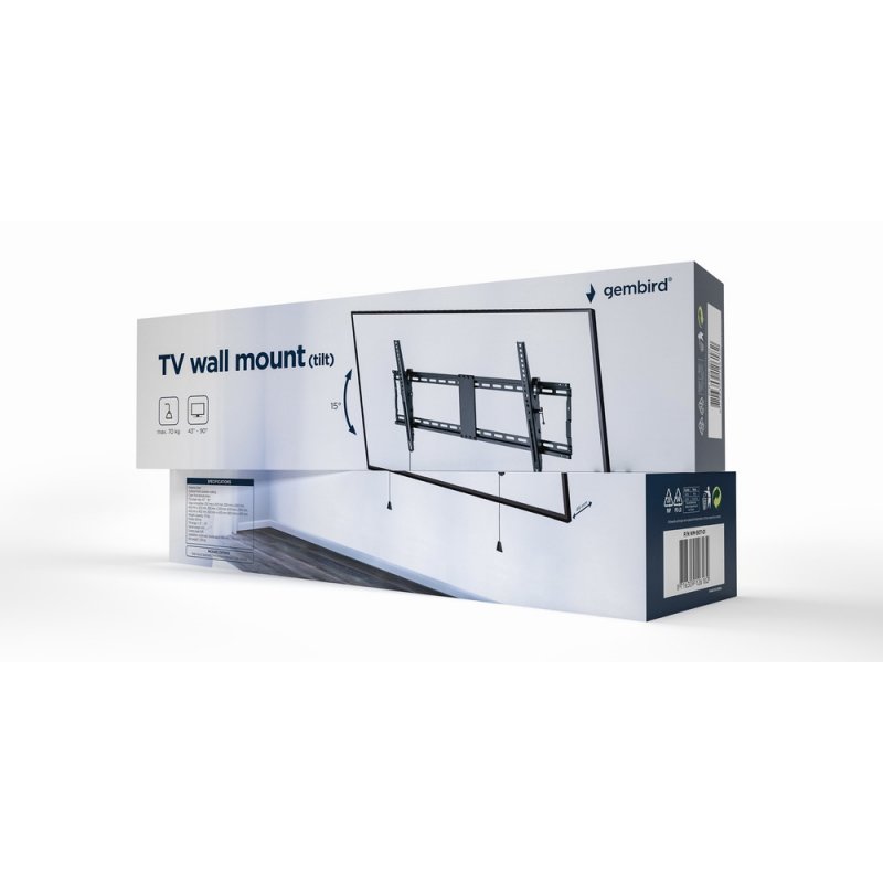 Gembird WM-90T-01 support pour téléviseur 2,29 m (90") Noir