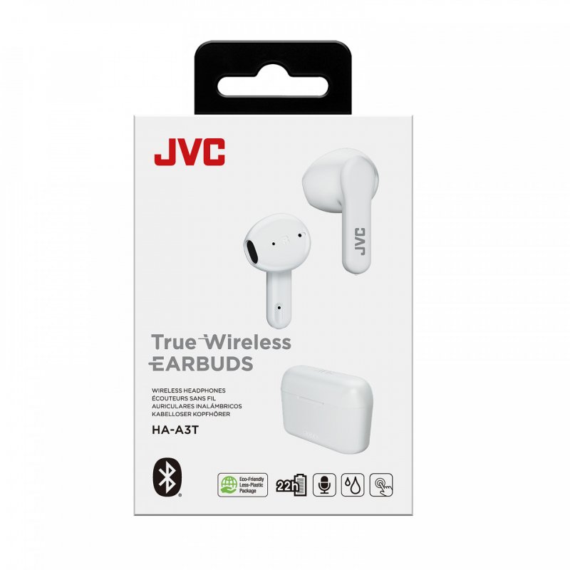 JVC HA-A3T Casque True Wireless Stereo (TWS) Ecouteurs Appels/Musique Bluetooth Blanc