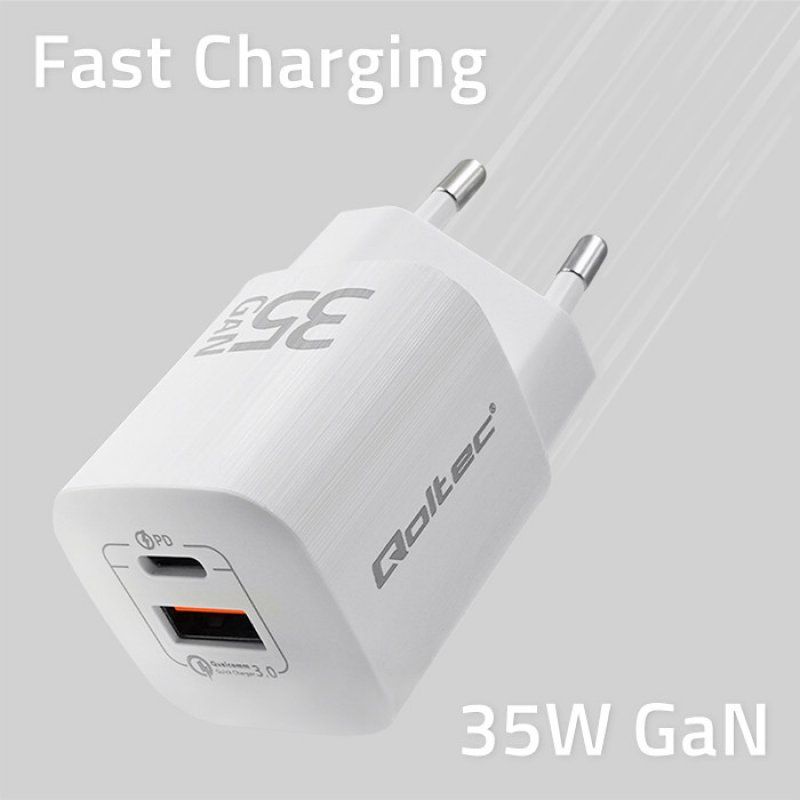 Qoltec 50763 chargeur d'appareils mobiles Ordinateur portable, Consoles portables, Chargeur électrique, Smartphone,