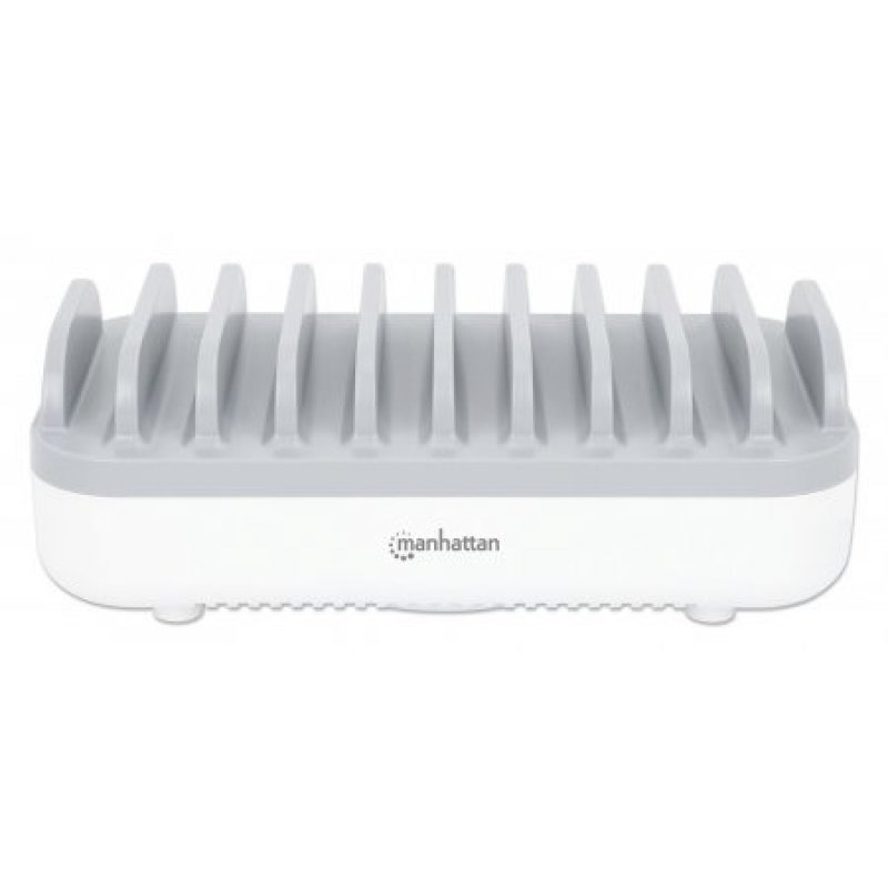 Manhattan 180856 Organiseur de station de chargement Support de bureau Plastique Blanc