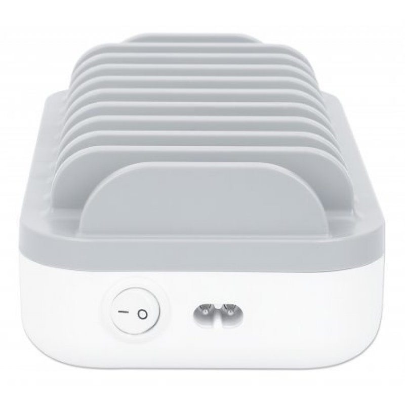 Manhattan 180856 Organiseur de station de chargement Support de bureau Plastique Blanc