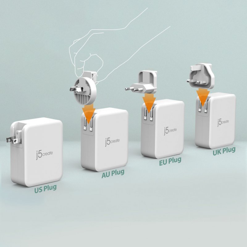 j5create JUP43130E-EN - Chargeur 130W GaN USB-C 4 ports - UE