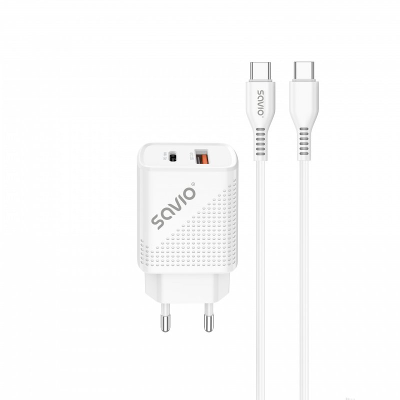 SAVIO LA-05 USB Type A & Type C Quick Charge Power Delivery 3.0 cable 1m Indoor