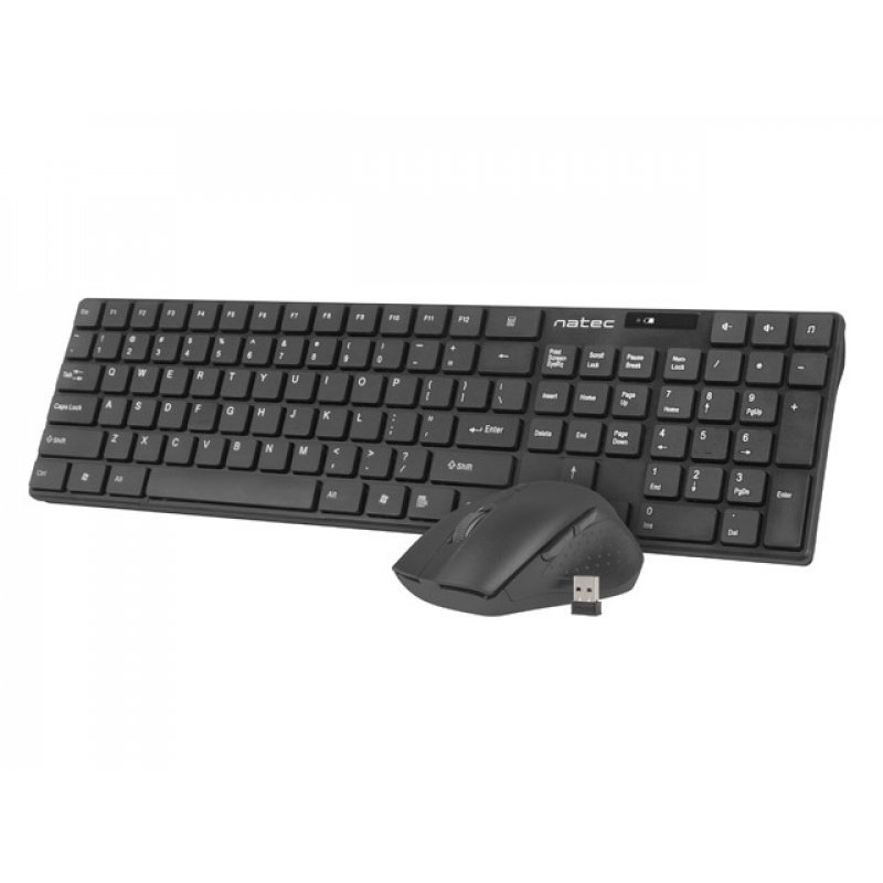 NATEC Stingray keyboard Mouse included RF Wireless QWERTY US English Black